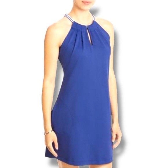 NWT TOMMY BAHAMA Aubrey Playa Del Ray Island Zone Halter Dress XL - Island Navy - Picture 1 of 13